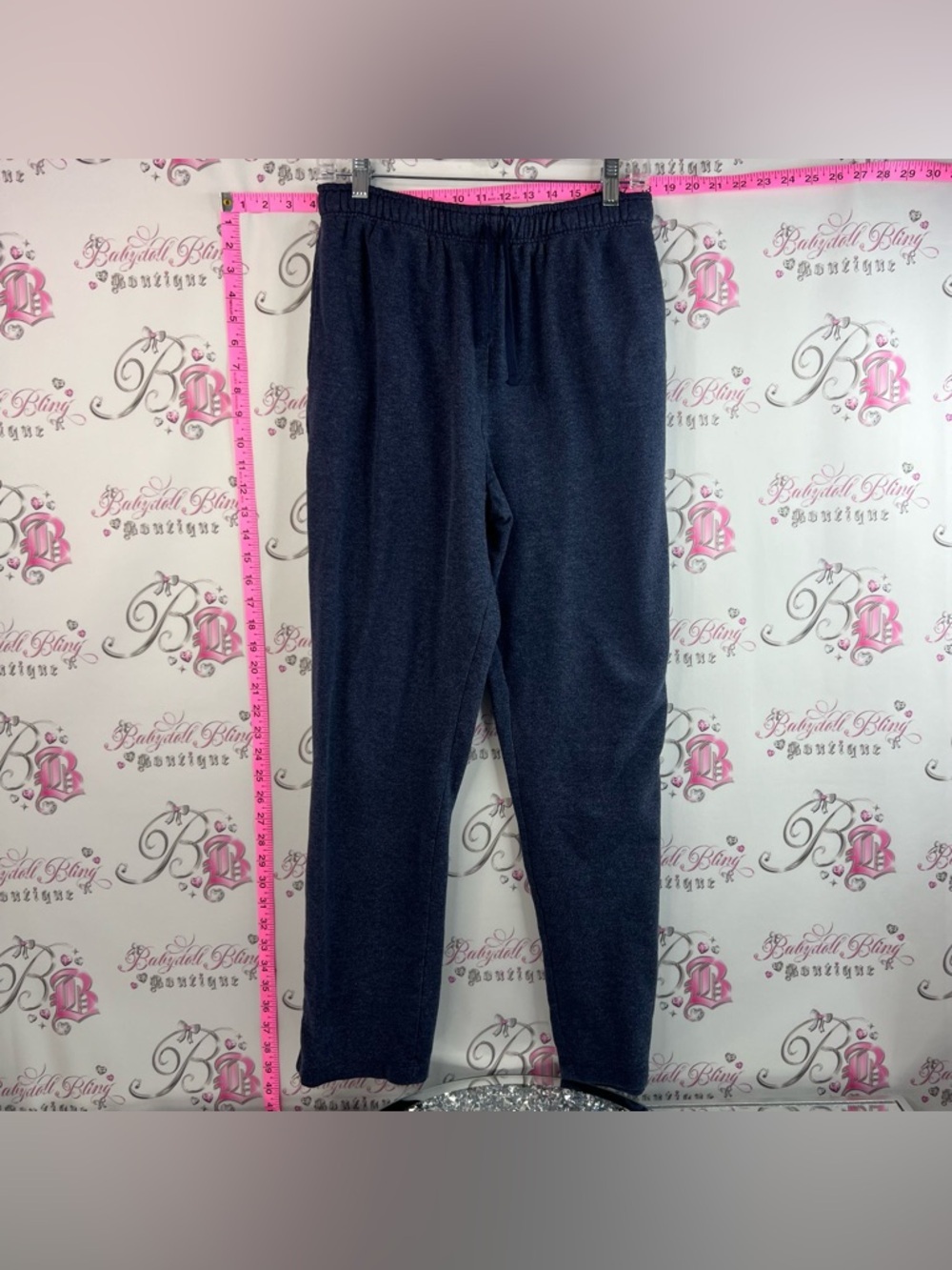 Eddie Bauer sweatpants lounge Men's Navy Blue Fleece Jogger Sweatpants comfy